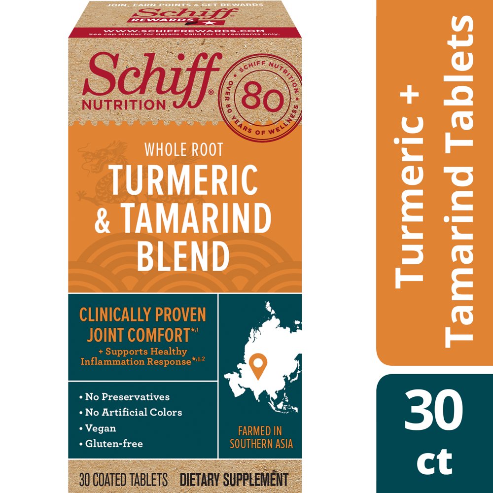 Schiff Turmeric & Tamarind Blend (30 count), Clinically Proven Joint