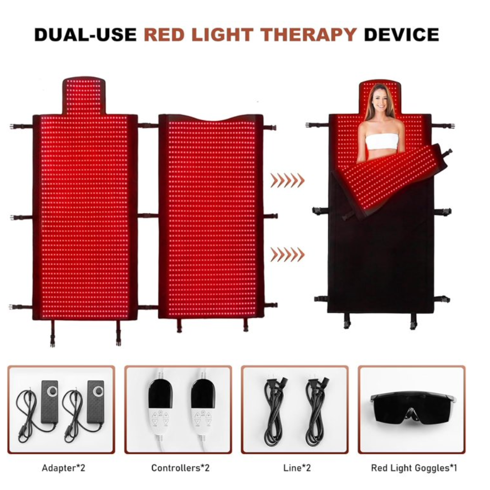 New Red Light Therapy Mat Full Body 84.6'x33.5"2680pcs LED Beads 660nm&850nmRed Light Therapy Device
