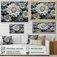 thumbnail image 4 of Designart "Minimalistic Black And White Zinnias Collage" Zinnias Floater Framed Canvas Prints, 4 of 5