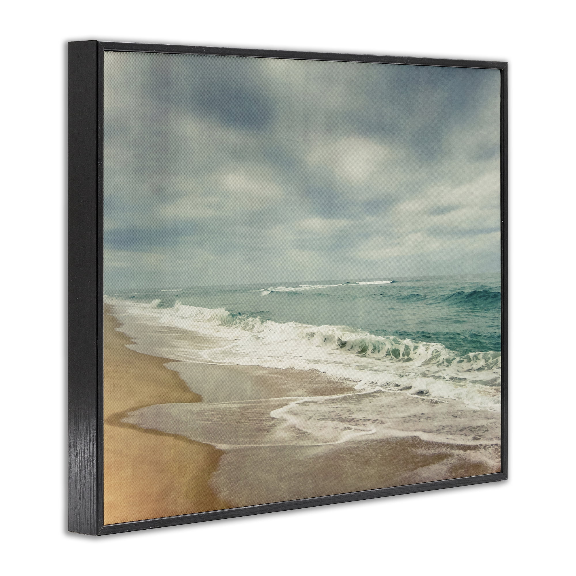 Stupell Industries Tranquil Waves Along Sandy Coast Black Framed Giclee Art, design by Dirk Wüstenhagen
