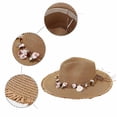 thumbnail image 3 of AWZXDE Straw Hat For Women and Men With a Wide Brim and Seashell Decor Packable Beach Sun Hat Casual Fashion Vacation Accessory For Summer and Outdoor Activities Khaki,One Size, 3 of 6