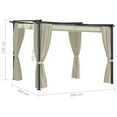 thumbnail image 3 of vidaXL Pavillon avec Rideaux 3x3 m Crème Acier, 3 of 3