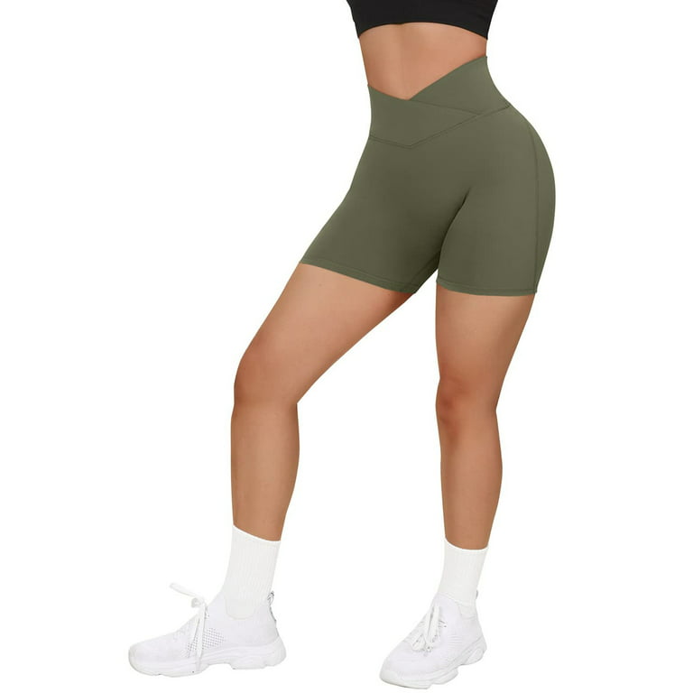 Gubotare Shorts For Women Seamless Gym Shorts Womens Workout Shorts,High  Waist Spandex Shorts Women Tummy Control,Green S 