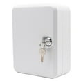 thumbnail image 1 of SHISUYAN Wall Mount 20 Slots Key Organizer Key Cabinet with Key Tag Cabinet Key Organizer Steel Key Lock Box (White), 1 of 8
