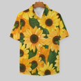 DNAGSB Warm Sunflower Ditsy 704 Mens Casual Shirts, Casual Mens Summer