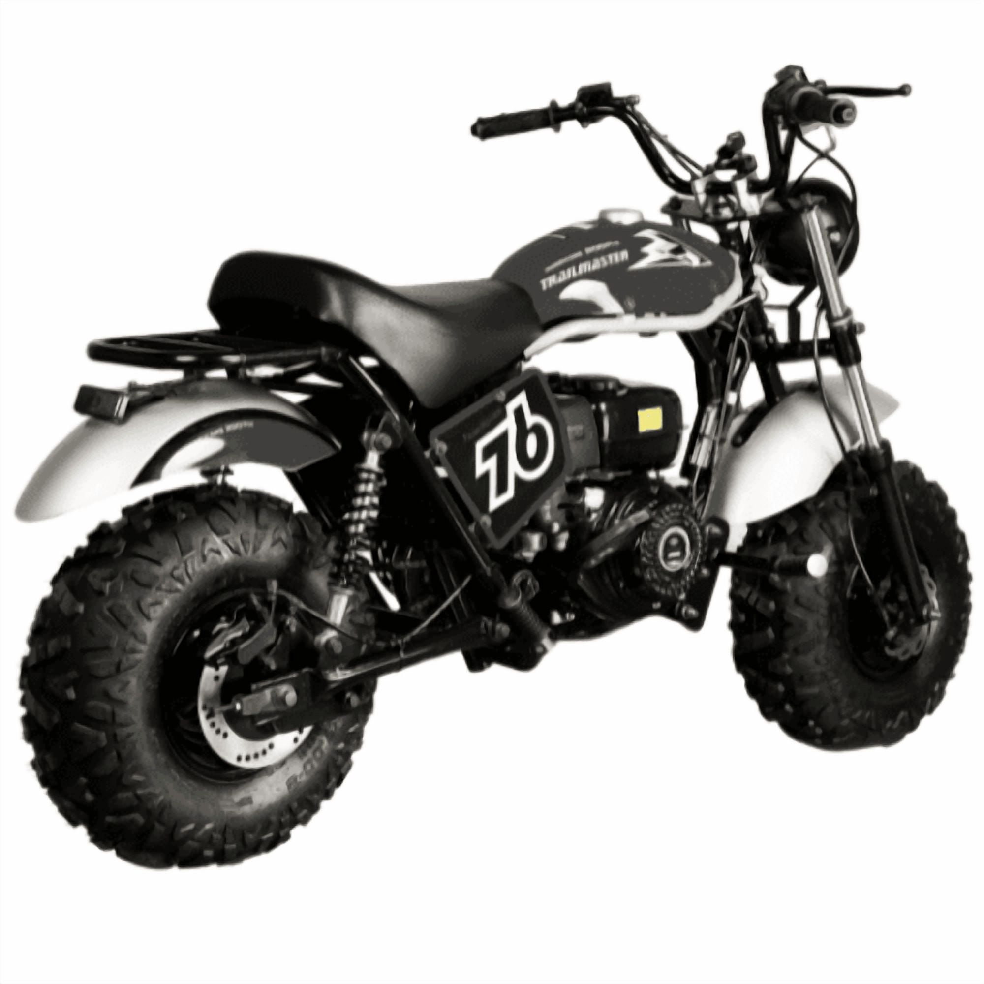 Trailmaster Hurricane 200 Pro Mini Bike, 196cc 4-Stroke Engine, Electric Start, Front & Rear Disc Brakes, LED Headlight, Max Speed 25 MPH (Black)