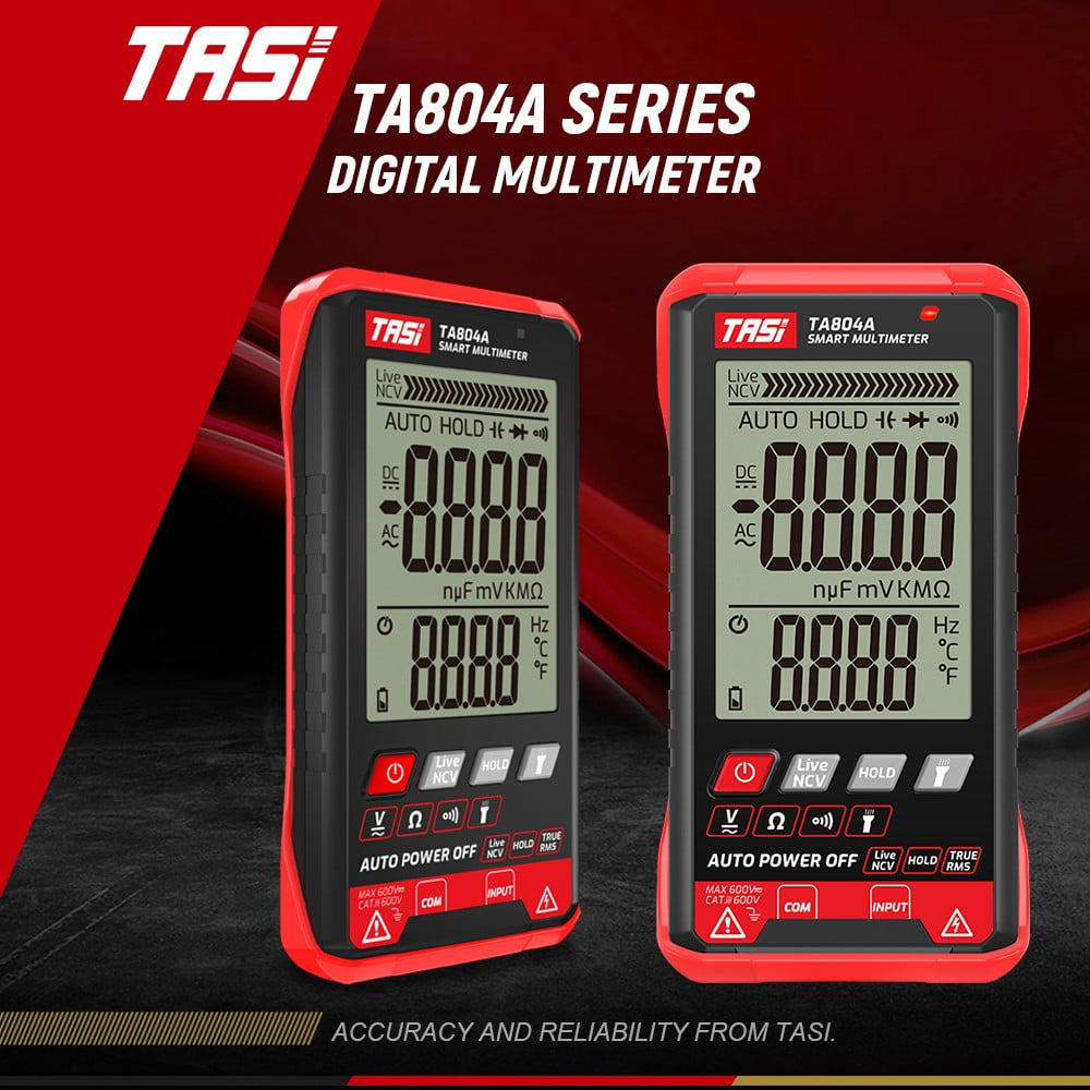 TASI TA804A Digital Multimeter Professional Auto Tester True RMS Multimeter Ultra-Thin Intelligent OHM NCV Voltage Meter