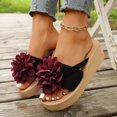 thumbnail image 4 of Mepaouo Platform Flip Flops for Women 2025 Flower Wedge Thong Sandals Summer Beach Slip on Slides, 4 of 6