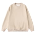 thumbnail image 2 of WREESH Mens Hoodies Solid Crewneck Sweatshirts Long Sleeved Pullover Thin Under Shirt Top Khaki, 2 of 4