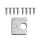 thumbnail image 5 of Gabinete de acero inoxidable Bisagra de puerta de madera Placa de reparación Plantilla universal con juego de ensamblaje de tornillos Soporte de dormitorio de cocina 1 placa 8 tornillos Inevent TO001029-01B, 5 of 7