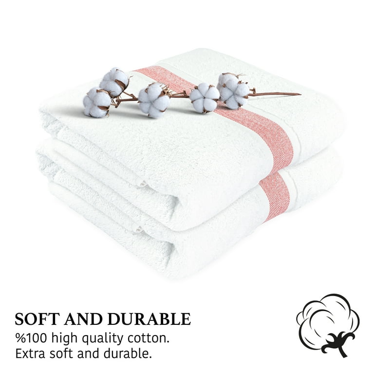 White Classic Luxury 100% Cotton 8 Piece Towel Set - 4x Washcloths