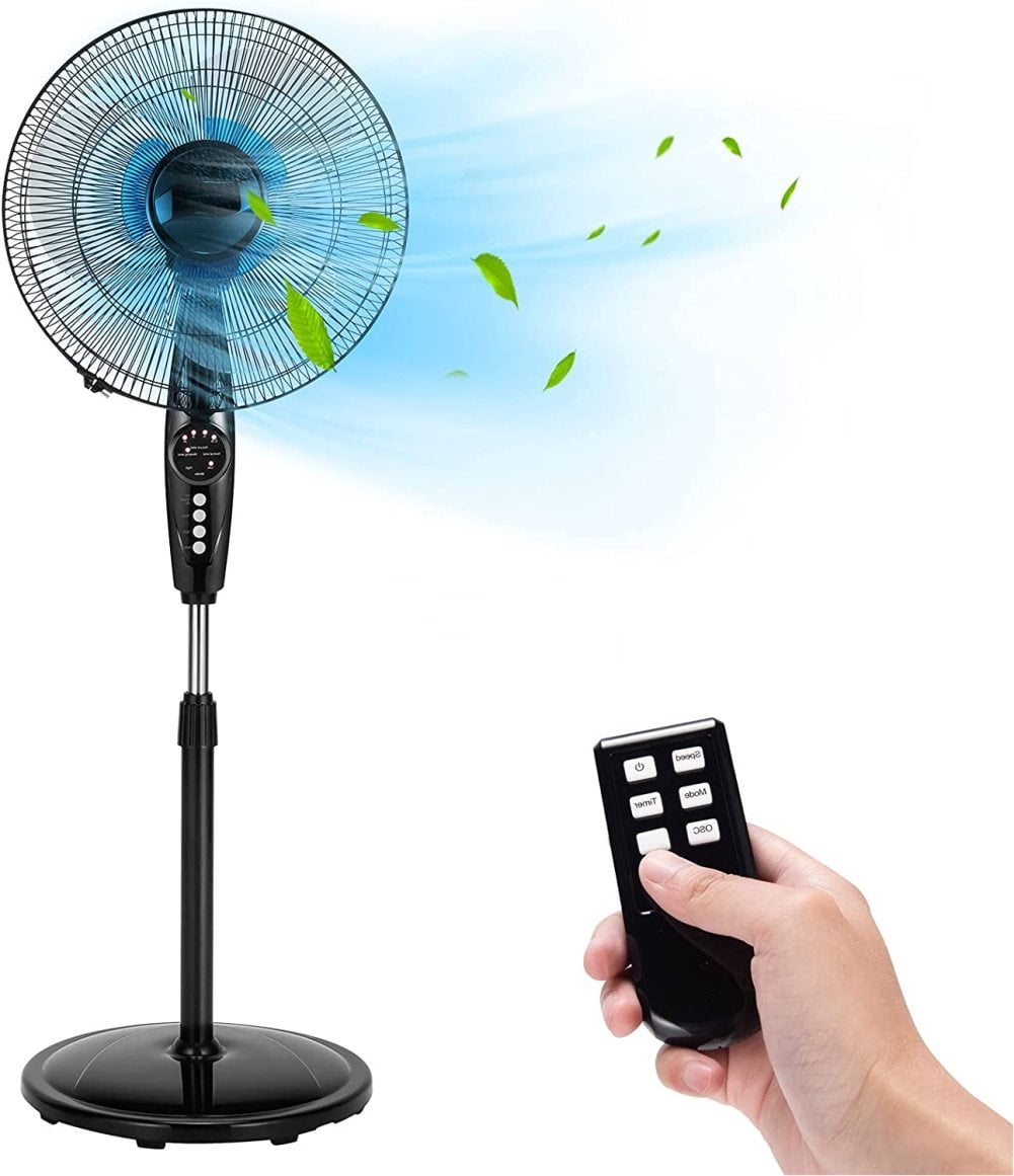 Renatone Dual Blade Pedestal Fan with Remote Control 16inch Standing