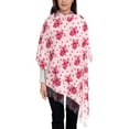 thumbnail image 3 of Cauagu Pink gift with ribbon Print Women Wrap Shawl tassels Scarves Retro Scarf 77.6"X28.3", 3 of 8