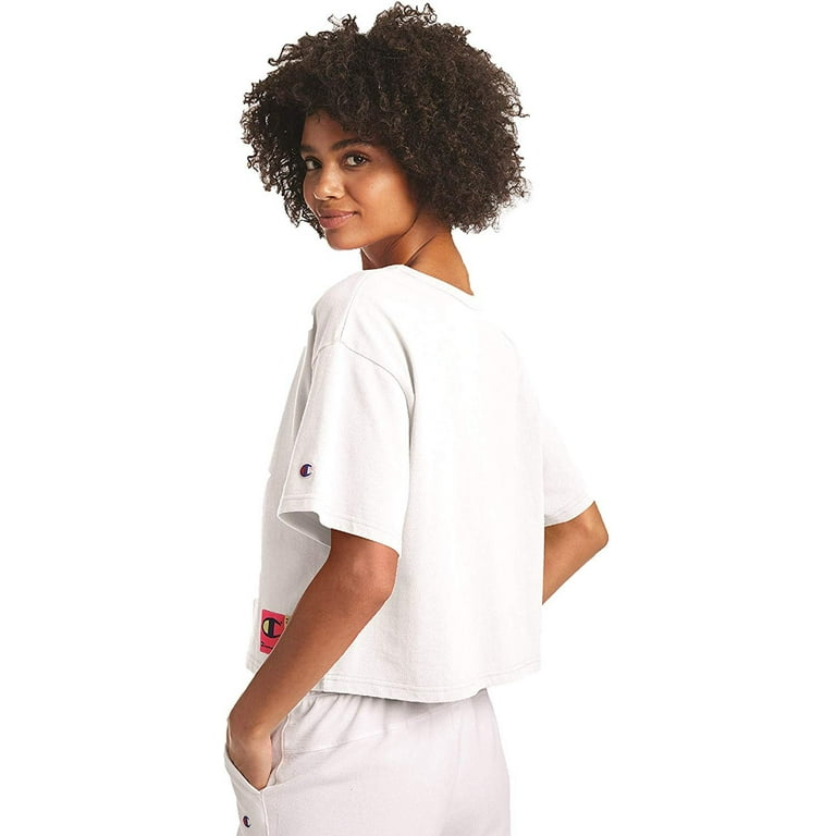 ★DNSR★ Women's Heritage Crop T-Shirt White Champion Women's Heritage Cropped Tee White X-Small