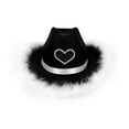 thumbnail image 5 of Rhinestone Love Heart Women Glitter Cowboy Hat Fur-edged Cowgirl Hats Women Funny Performance Costume Cosplay Hat for Wedding Carnival Party, 5 of 9