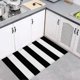 thumbnail image 3 of Black And White Striped Rug, Washable, Modern Rug, Outdoor, Shaggy Carpet For Living Room, Kitchen, Kids Room, 60 X 90 Cm, 3 of 4