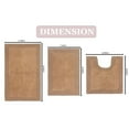 thumbnail image 2 of Home Weavers Inc Luxury Collection 100% Cotton Non-Slip Bathroom Rug Set, Machine Washable- Bathroom Rug, Bath Rug 17"x24", 21"x34", 20"x20" - Linen, 2 of 5