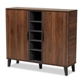 thumbnail image 2 of Pemberly Row Two-Tone Wood 2-Door Shoe Cabinet in Walnut Brown and Gray, 2 of 10