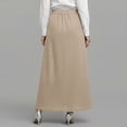 thumbnail image 4 of Summer Skirt for Women Linen High Waisted A-Line Maxi Skirt with Side Pockets for Work, 4 of 6