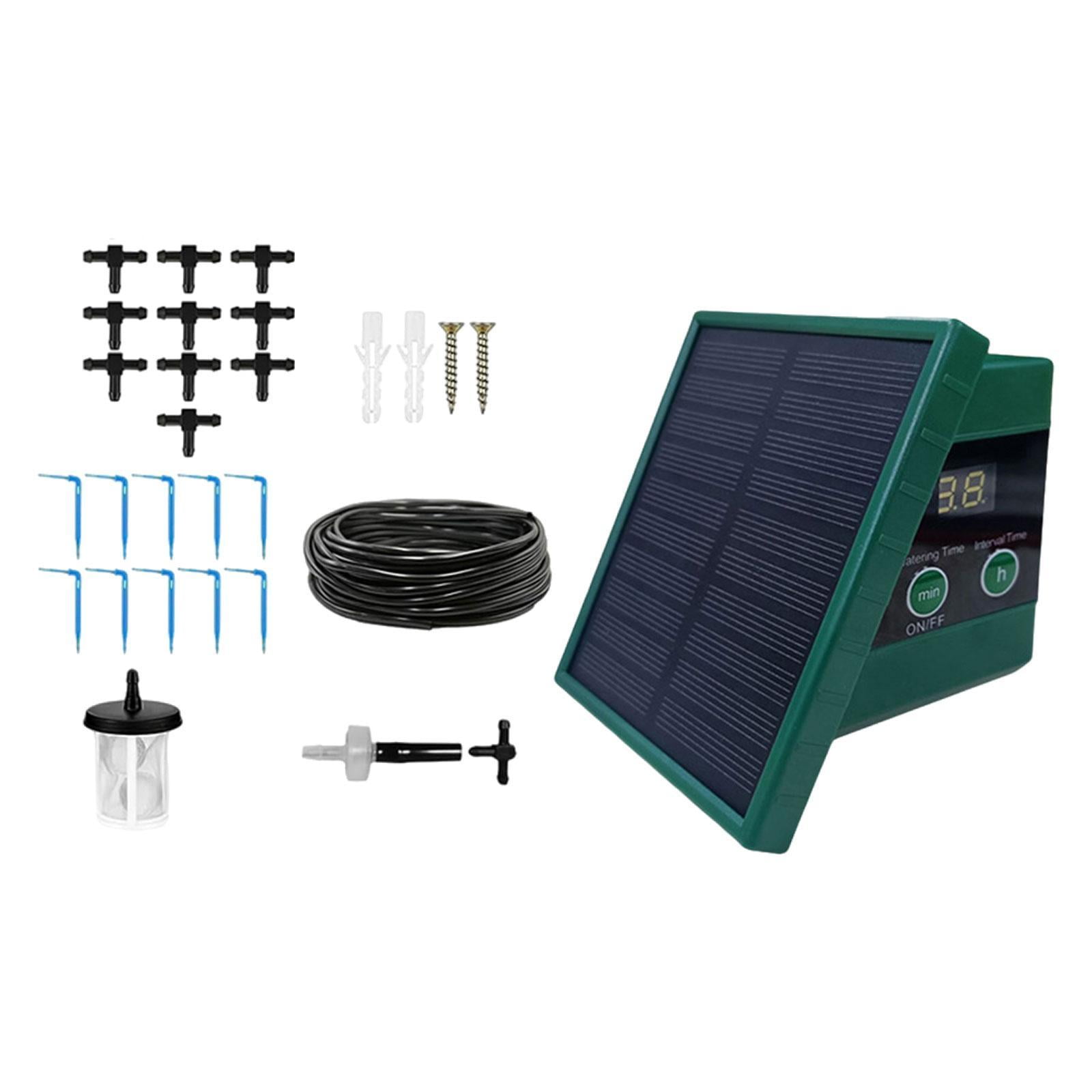oshhni Solar Drip Irrigation System Kit Flower Pot Garden Houseplant Anti Siphoning