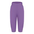 thumbnail image 6 of UVEASISHA Capri Leggings for Women Ribbed Knit Cutout Yoga Capris High Waisted Cropped Summer Pants Purple XXL, 6 of 7