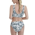 thumbnail image 3 of Picia Lilies Flowers Women's High Waisted Bikini Scoop Neck Swimsuit Two Pieces Bathing Suit-XX-Large, 3 of 8