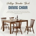 thumbnail image 4 of Dayalane Farmhouse Windsor Dining Chairs Set of 4, Solid Wood Spindle Back Dining Side Chairs, Mid-Century French Country Oak Kitchen Chairs for Dining Room Living Room Kitchen Restaurant, Walnut, 4 of 13