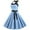 Light Blue, variant on ICHUANYI New Trending Womens A Line Flare Vintage Dress Halter BowKnot Prom Short Sleeve Polka Printing Summer