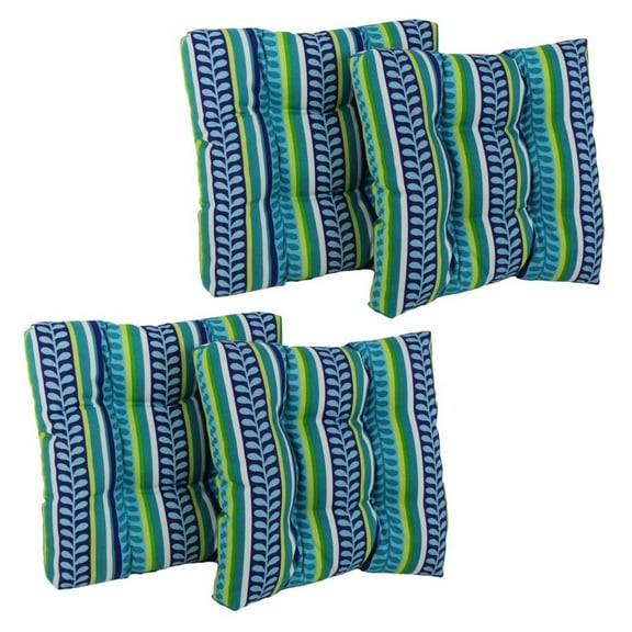 19-inch Squared Spun Polyester Tufted Dining Chair Cushion (Set of Four)