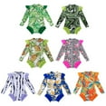 thumbnail image 4 of GYRATEDREAM Kids Girls Rash Guard Long Sleeve One Piece Swimsuits One-Piece Zipper Bathing Suits Quick Dry Swimwear, 4 of 4