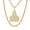 Gold Pendant Silver Letter C, variant on Western Cowboy Double Layer Letter Pendant Necklace, Personalized Cattle Tag Style, Two-Tone Initials, 14K Gold-Plated Chains, Adjustable Fashion Jewelry