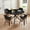 47.25''Black, variant on Kevinplus 47.25'' Round MDF Coffee Table with Legs Metal Base, Black