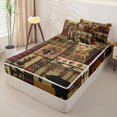 thumbnail image 2 of Homewish Patchwork Cabin Patchwork Zipper Queen Comforter Set with Fitted Sheet and 2 Pillowcases,Rustic Wild Deer Print Zipper Bedding Set For Boys,Black Reversible,4pcs, 2 of 7