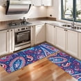 thumbnail image 3 of Kitchen Rugs Sets Of 2,Blue Pioneer Flower and Paisley Pattern Anti Fatigue Kitchen Mat Rugs Non Slip Washable,Decorative Kitchen Floor Mats for Kitchen,Sink,Laundry,17"X47", 3 of 5