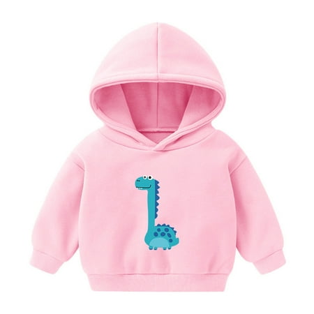 

Geire New Hoodie Shirts for Children Spring Fall Wear Kids Soft Brushed Fleece Casual Basic Dinosaur Printed Pullover Hooded Sweatshirt Hoodie Top