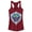 Scarlet, variant on Junior's Nintendo Legend of Zelda Link's Awakening Hylian Shield Racerback Tank Top Scarlet X Large