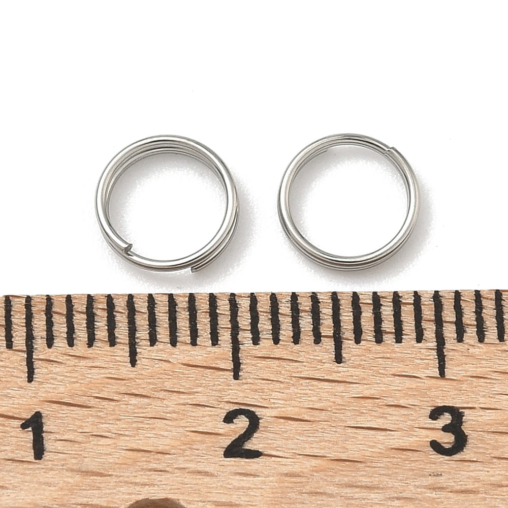 Resistant 304 Stainless Steel Split Rings Double Loops Jump Rings Stainless Steel Color 7x0.6mm 6.4mm inner diameter 5000pcs/bag diy