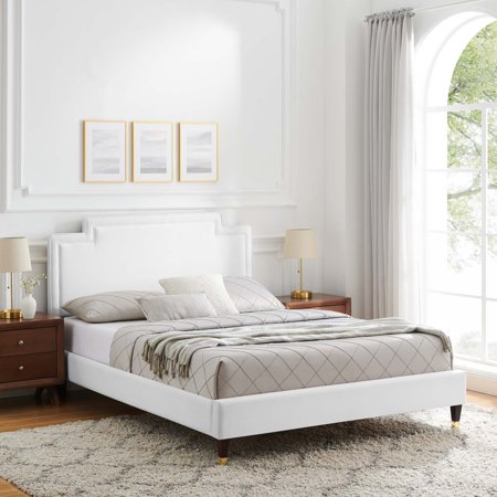 Modway Liva Performance Velvet King Bed in White