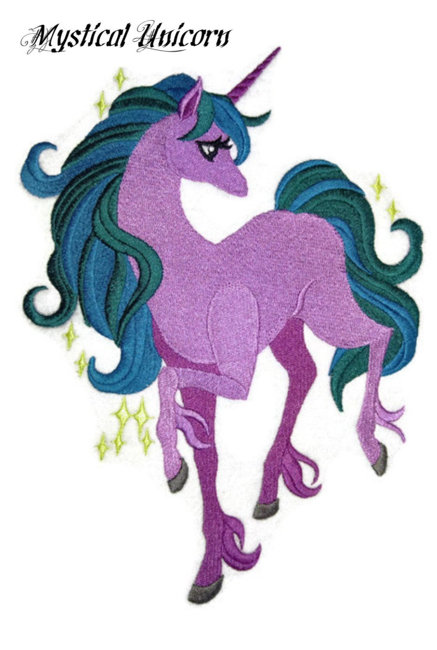 Custom Mystical Unicorn Embroidery Iron On/Sew Patch [9.14" X 7"]
