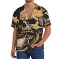 thumbnail image 1 of Fotbe Grim Coffee Skull Camisa Estampada de Manga Corta para Hombre, Casual de Verano, Estilo Playero, Sin Arrugas-3X-Large, 1 of 5