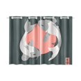 thumbnail image 2 of CADecor Japanese Koi Fish Window Treatment Panel Curtains Window Curtain Kitchen Curtain,Two Piece 26x39 Inches, 2 of 4
