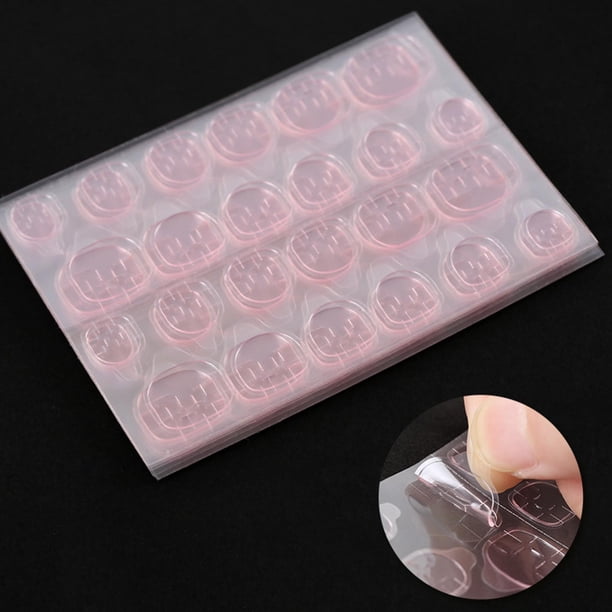 Pestañas adhesivas finas Colcomx para uñas puntas de doble cara 480 piezas 03 mm rosa