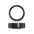 thumbnail image 4 of Mens Titanium Black Polished Laser-cut Band Ring (8mm), 4 of 5
