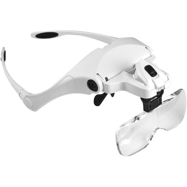 Lupa de diseño humanizado, herramienta de lectura manos libres con juego de 5 lentes intercambiables, lupa ajustable para electrónica, fabricación de joyas, personas mayores, selección de lentes