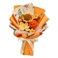 thumbnail image 4 of Ramo de la flor de la flor de crochet regalo de la madre del día de la hija de la hija de la decoración del hogar artificial para la flor de la vierna Tulipán naranja, 4 of 8
