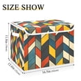 thumbnail image 5 of Yayeee Collapsible Cube Storage Bin with Lid Fabric Closet Decorative Basket with Handles, Red Geometric, 5 of 7