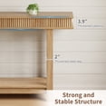 thumbnail image 2 of Farmhouse Fluted Console Dining Table – 2-Tier Rectangular Wood Entryway Table with Storage Shelf – Space-Saving Sofa Table for Living Room, Hallway, or Dining Room – Natural Wood Finish, 2 of 8