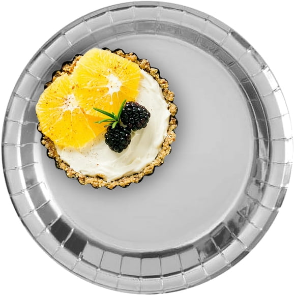 Lot de 50 Assiettes en Papier Métalliques Argentées de 7 Pouces - Pratiques pour Desserts et Fêtes