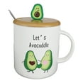 thumbnail image 3 of Pack Of 2 Let's Avocuddle Avocado Couple Ceramic Coffee Mug W/ Spoon And Lid Set, 3 of 5