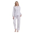 thumbnail image 4 of Amaxer Women's Pure Cotton Long Sleeve Notch Collar Pajama Set - Breathable Lightweight Sleepwear , Soft Loungewear for Spring and Summer & Comfort, 4 of 6